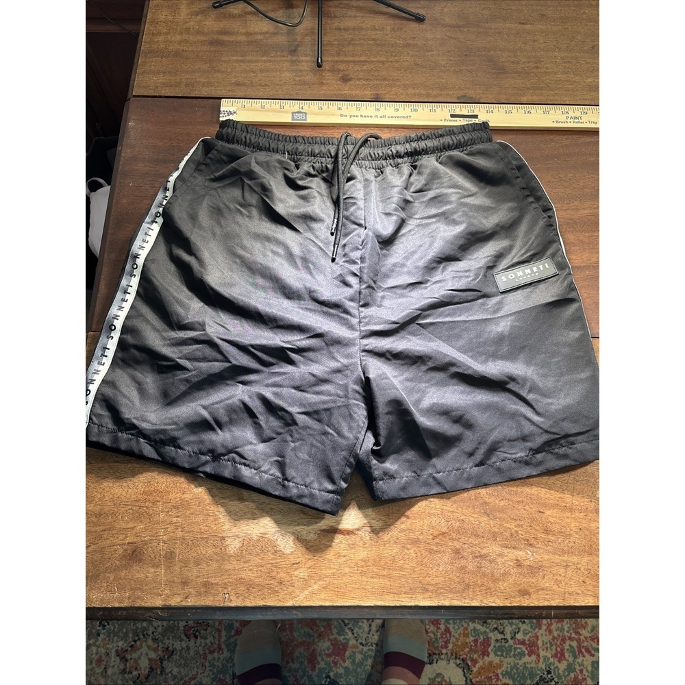 Sonneti London Black Swim Trunks Shorts Men's Size M Drawstring‎